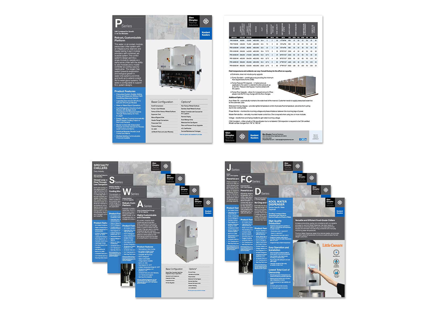 Glen Dimplex Thermal Solutions spec sheets