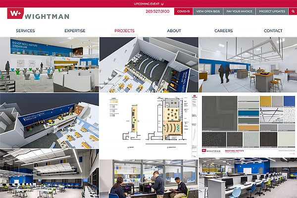 Wightman website project gallery page