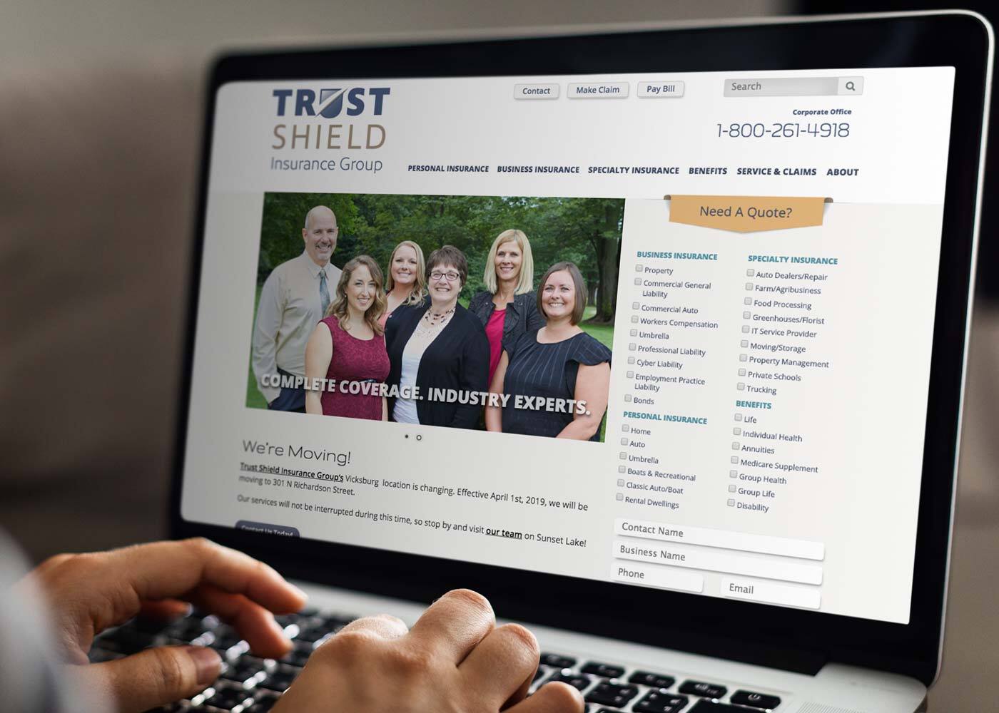 Trust Shield Insurance Group website